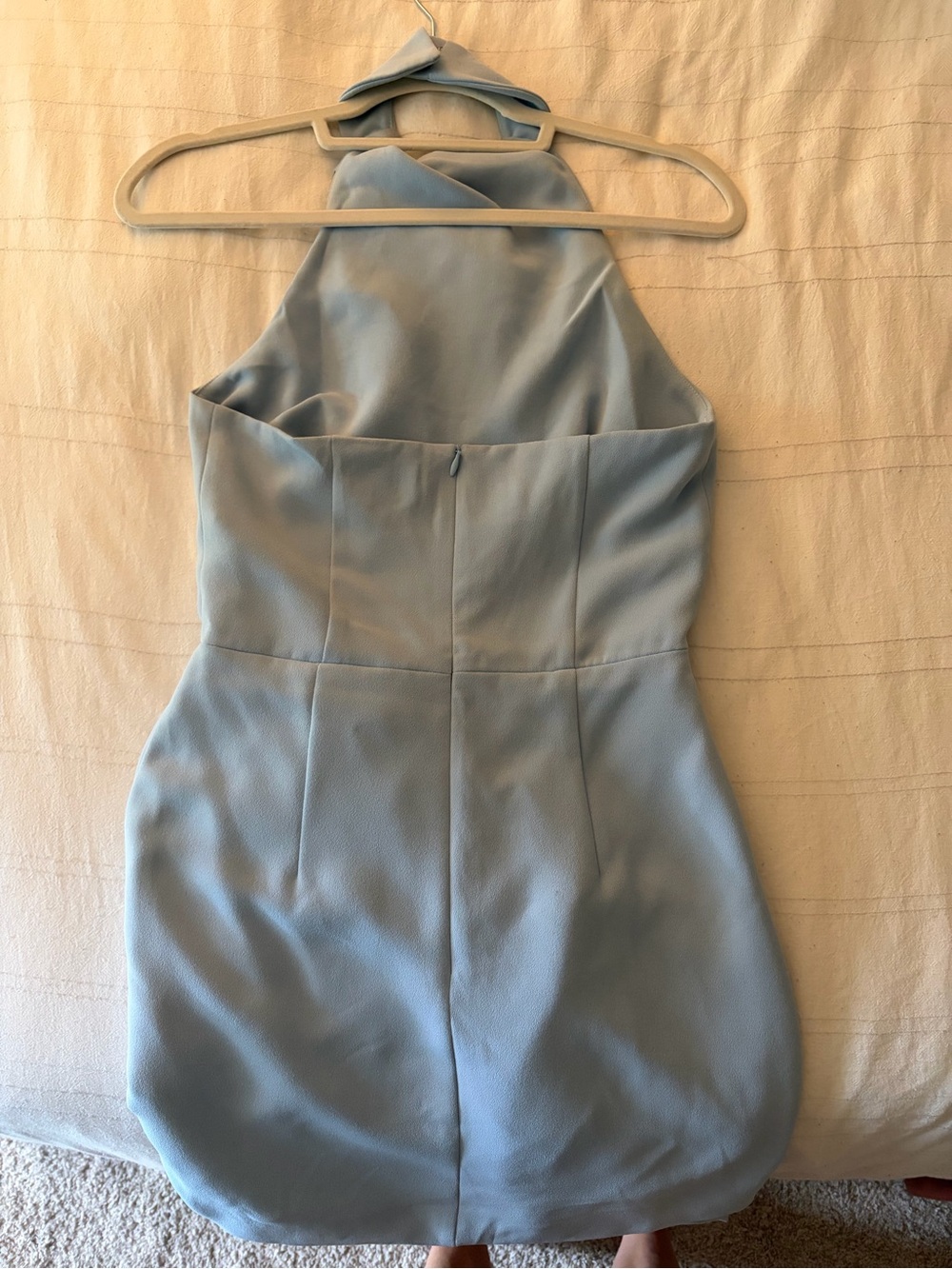 Elliatt Sky-Blue High Neck Mini Dress with Side Tie - Picture 4 of 6